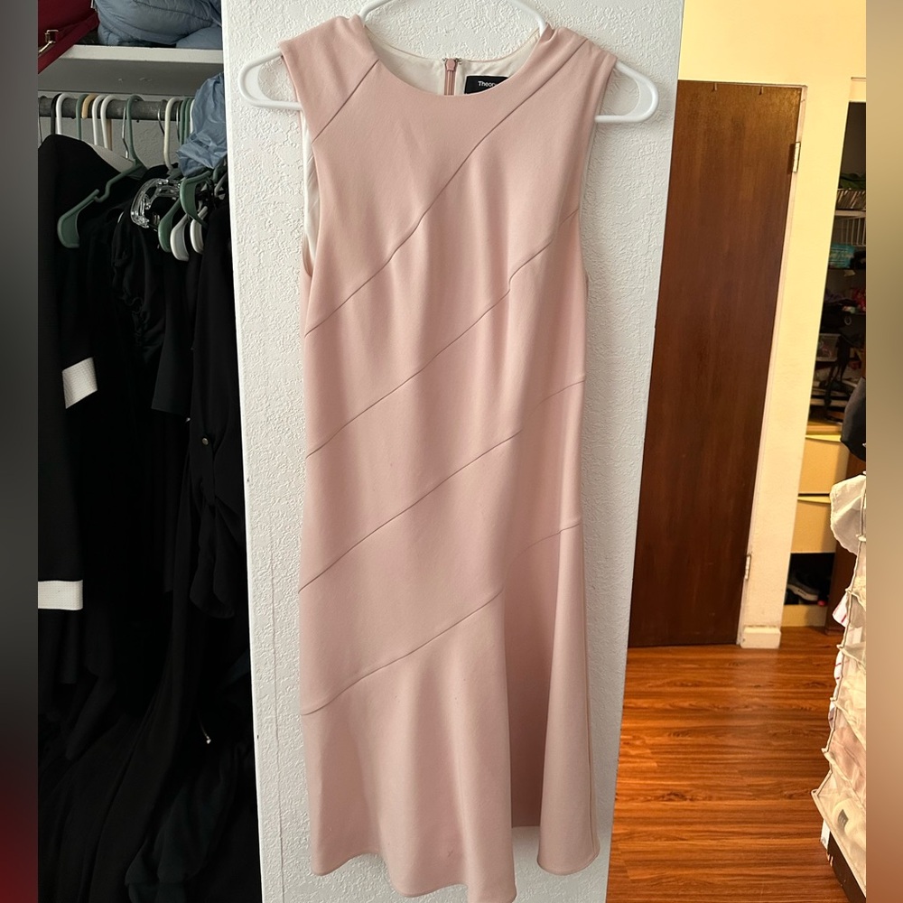 THEORY Pink Salt Admiral Crepe Dress Size 2